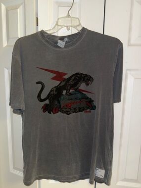 PUMA & Rhude Collab Gray Tee with Black Panther and Red Lightning
